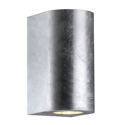 Kontrollera Nordlux Canto Maxi 2 vägglampa för utomhusbruk 49721031, galvaniserat stål, 2×GU10