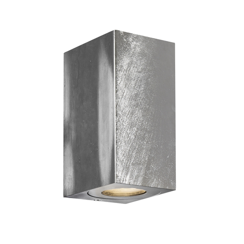 Kontrollera Nordlux Canto Maxi Kubi 2 49731031 utomhusvägglampa, galvaniserat stål, 2×GU10