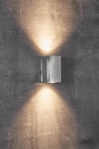Kontrollera Nordlux Canto Maxi Kubi 2 49731031 utomhusvägglampa, galvaniserat stål, 2×GU10