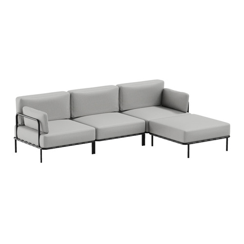 Kontrollera Trädgårdssoffa SIT SIT Outdoor SLAVE 3 grå 234 cm rostfritt stål