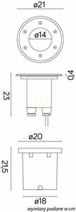 Walkover Light SU-MA 4031 silver IP67 21 cm LED E27 CCT 1,5T small 2