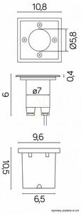 Walkover light SU-MA LEDA ST 5024 B silver LED 1W 3000K small 3