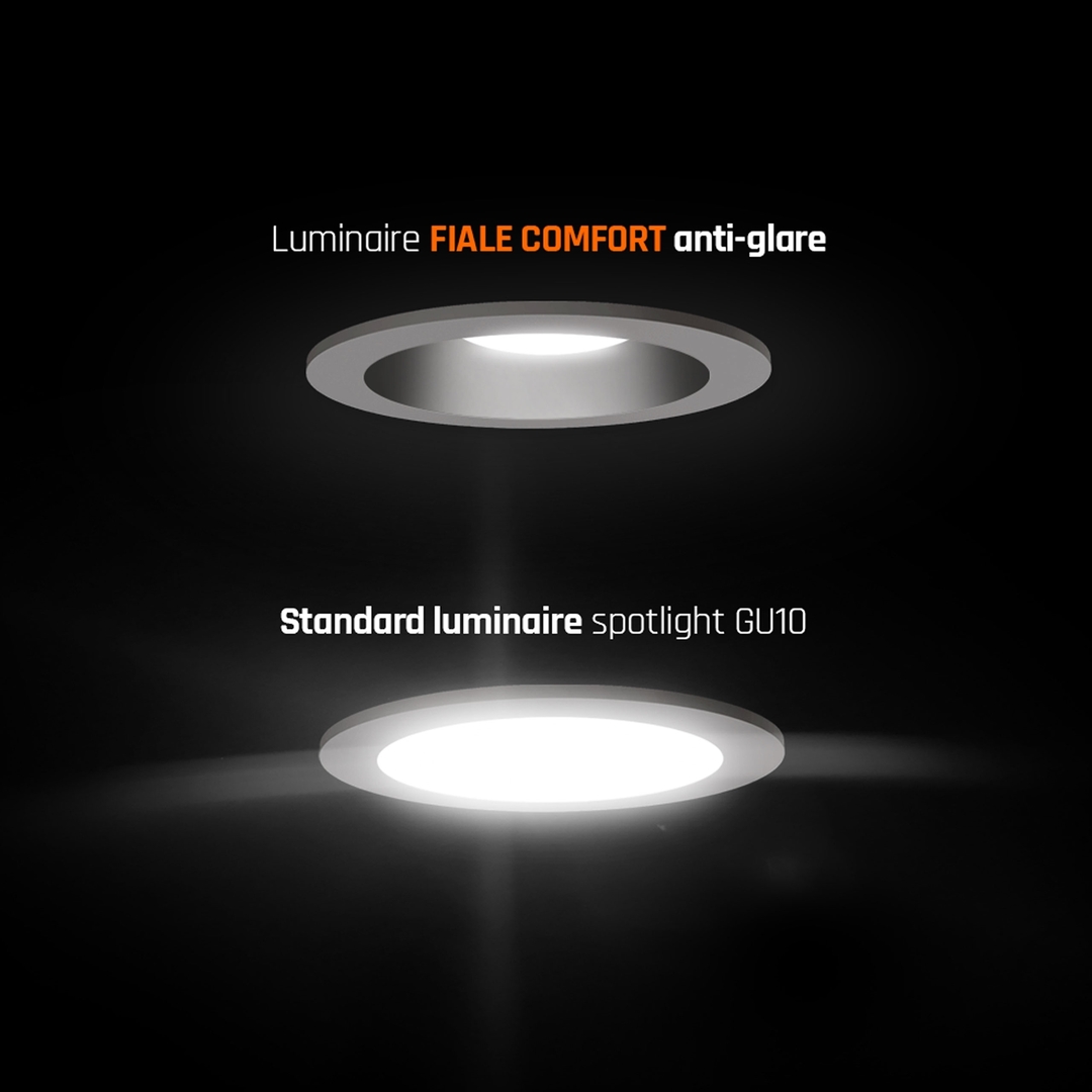 Förhandsvisning Fiale Comfort Anti Glare Gu10 250 V Ip20 Fi85x50mm Svart Rund Center Silver Rörlig Fiale Comfort Anti Glare Gu10 250 V Ip20 Fi85x50mm Svart Rund Center Silver Rörlig