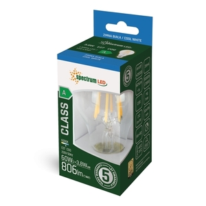 Led Gls E27 230 V 3,8 W Cog A Class Cw Clear Spectrum 5 års garanti 1 Led Gls E27 230 V 3,8 W Cog A Class Cw Clear Spectrum 5 års garanti small 1