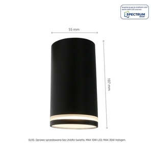 Chloe Miniring Utanpåliggande Gu10 230 V Ip20 Fi55*107mm Svart Immobile small 5