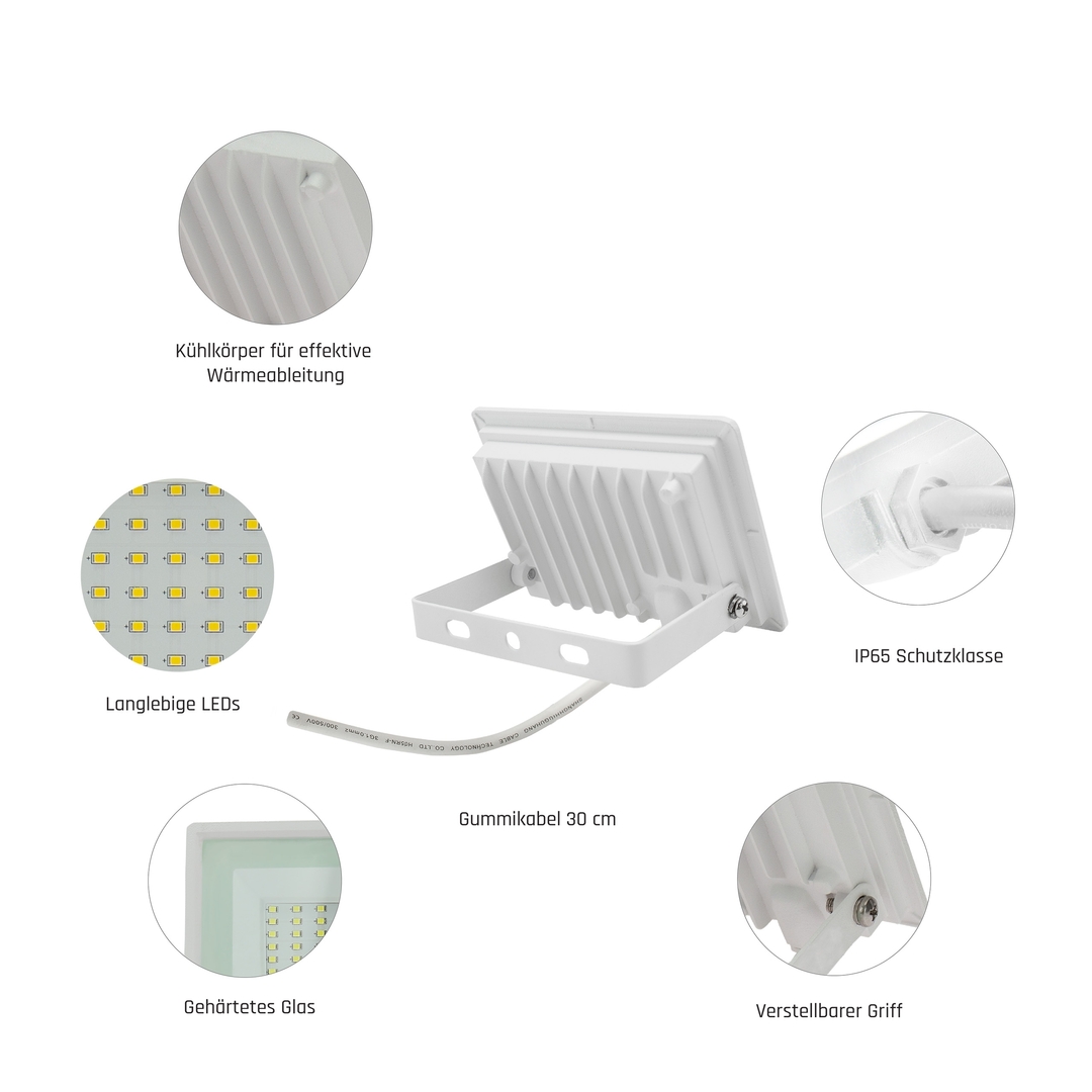 Förhandsvisning Noctis Lux 3 Strålkastare 20 Ww 230 V Ip65 120x90x27mm Vit Noctis Lux 3 Strålkastare 20 Ww 230 V Ip65 120x90x27mm Vit
