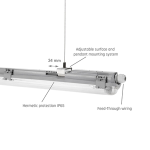 Limea Led Rör Slim Hermetic G13 1x60 250 V Ip65 710x65x63 Mm Grå small 11