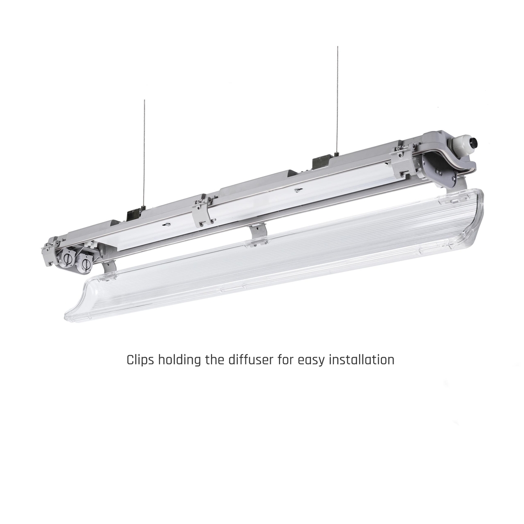 Förhandsvisning Limea Led-rör Slim Hermetic G13 2x60 250 V Ip65 710x90x63 Mm Grå Limea Led-rör Slim Hermetic G13 2x60 250 V Ip65 710x90x63 Mm Grå