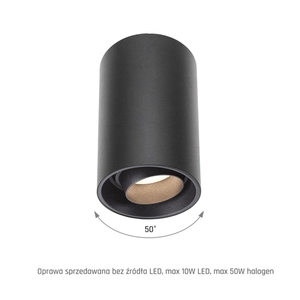 Chloe Gu10 Spot Utanpåliggande Gu10 250 V Ip20 80x130mm Svart Rund Rörlig small 2