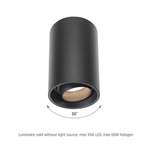 Chloe Gu10 Spot Utanpåliggande Gu10 250 V Ip20 80x130mm Svart Rund Rörlig small 3