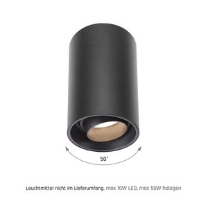 Chloe Gu10 Spot Utanpåliggande Gu10 250 V Ip20 80x130mm Svart Rund Rörlig small 4