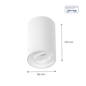Chloe Gu10 Spot Utanpåliggande Gu10 250 V Ip20 80x130mm Vit Rund Rörlig 1 Chloe Gu10 Spot Utanpåliggande Gu10 250 V Ip20 80x130mm Vit Rund Rörlig small 1