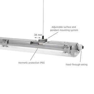 Limea Led-rör Slim Hermetic G13 2x120 250 V Ip65 1310x90x63 Mm Grå small 11