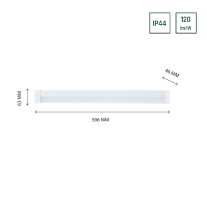 Aquatica 15 W Cw 230 V 150st Ip44 596x46x63 White Square End, Strömbrytare. 1 Aquatica 15 W Cw 230 V 150st Ip44 596x46x63 White Square End, Strömbrytare. small 1