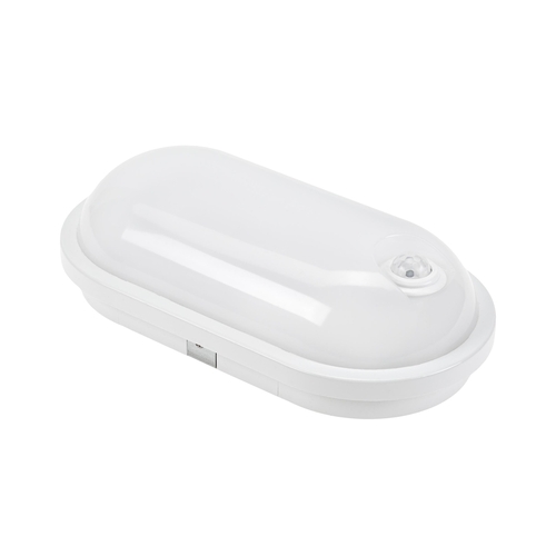 Kontrollera Technic Channel Lamp 20 W Nw 230 V 120st Ip54 Ik07 270x145x70mm Vit Oval Rörelsesensor Pir.