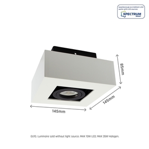 Mirora Gu10 Utanpåliggande Gu10 250 V Ip20 145 X145 X85mm Vit Svart Fyrkant Rörlig small 8