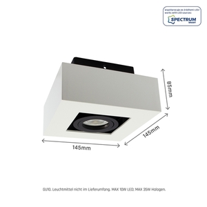 Mirora Gu10 Utanpåliggande Gu10 250 V Ip20 145 X145 X85mm Vit Svart Fyrkant Rörlig small 9