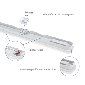 Limea Go Hermetic 1200mm 50 W Cw 230 V 120st Ip65 Ik07 1200 X60 X52mm Vit small 3