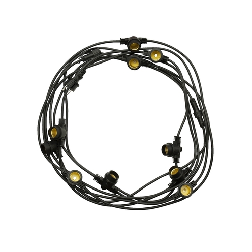 Kontrollera Girland 250 V Ip44 5000mm 10x E27 Svart kombinerad