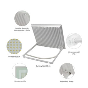 Noctis Lux 3 Strålkastare 100 W Cw 230 V Ip65 270x210x27mm Vit small 5