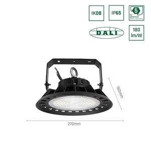 Plateo 3 High Bay 100 W Nw 230 V 90st Ip65 Ik08 270x160mm Svart 5 års garanti. Dali small 4