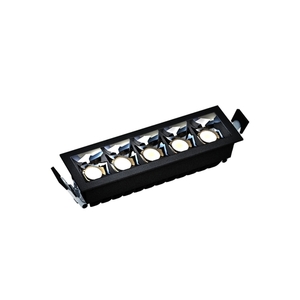 GRID Model L infälld armatur LED 12 W 45° svart, 5 celler, 147 × 47 mm, Spectrum LED small 1