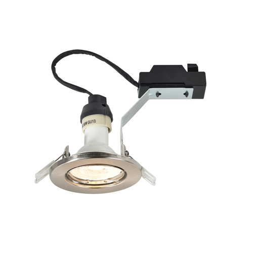 Kontrollera CANIS Nordlux GU10 35W Metall Borstat Nickel Inbyggd belysning