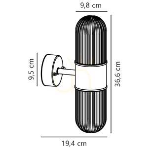 Utomhusvägglampa KONYO Nordlux E27 2x40W metall svart small 3