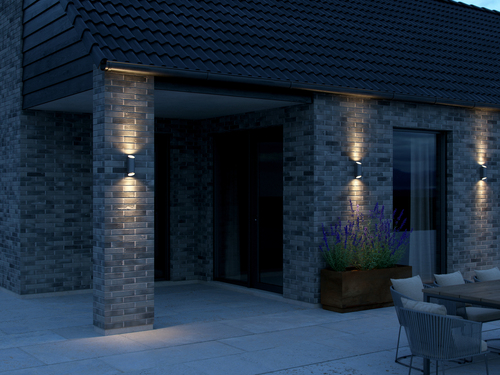 Kontrollera NICO Nordlux GU10 2x35W aluminium antracit vägglampa