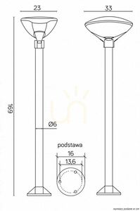 Utomhusstående trädgårdslampa SU-MA TEO 1 svart/antracit 169 cm small 3