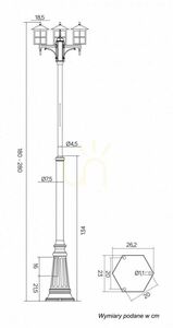Utomhuslykta SU-MA Venice 3-arm svart patina isglas OGMWN 3 KW small 4