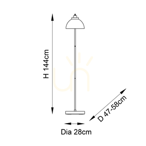 Endon Caspa golvlampa 100045 – blank nickel, spegelglas, E27, 144 cm small 7