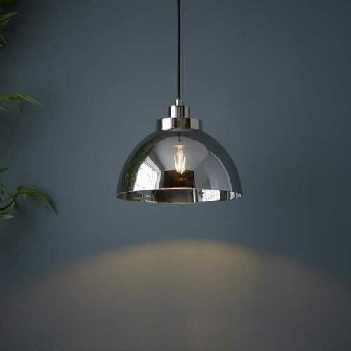 Kontrollera Pendellampa Endon Caspa 100046 nickel stål glas E27