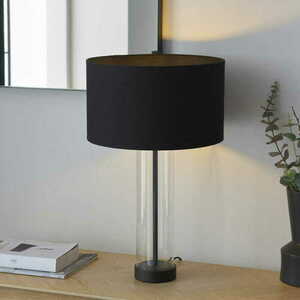 Bordslampa Endon Lessina svart tyg E27 57 cm 100440 small 1