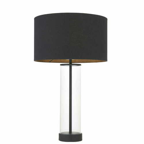 Kontrollera Bordslampa Endon Lessina svart tyg E27 57 cm 100440
