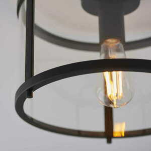 Taklampa Endon Hopton svart stål glas E27 Ø31 cm 101540 small 4