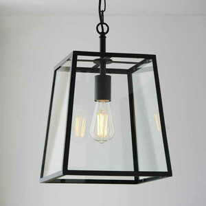Pendellampa Endon Hurst svart glas E27 1 ljuskälla 101541 small 1