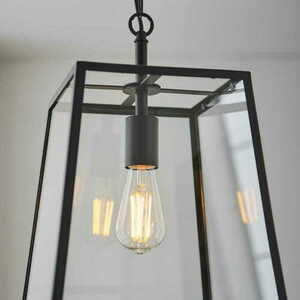 Pendellampa Endon Hurst svart glas E27 1 ljuskälla 101541 small 4