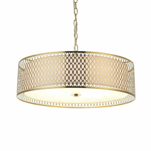 Kontrollera Taklampa Endon Cordero vit/guld 3-ljus E27 56 cm 101569