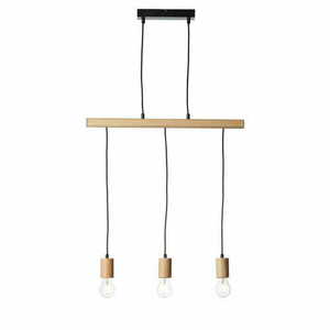 Pendellampa Endon Sven svart 3-ljus E27 LED stål trä 101678 small 0