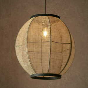 Pendellampa Endon Zaire svart beige E27 47 cm small 1