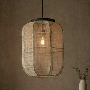 Pendellampa Endon Zaire svart beige E27 37,5 cm 101689 small 1