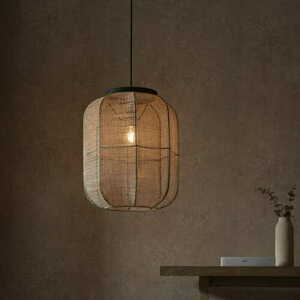 Pendellampa Endon Zaire svart beige E27 37,5 cm 101689 small 3