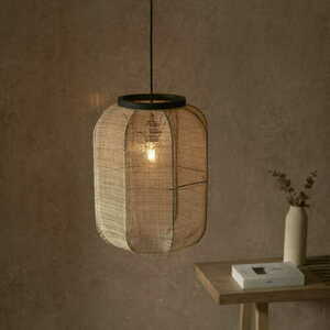 Pendellampa Endon Zaire svart beige E27 37,5 cm 101689 small 4