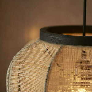 Pendellampa Endon Zaire svart beige E27 37,5 cm 101689 small 6