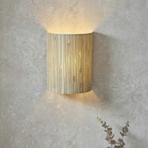 Kontrollera Vägglampa Endon Longshore svart stål naturfiber E27 101690