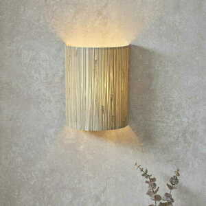 Vägglampa Endon Longshore svart stål naturfiber E27 101690 small 1