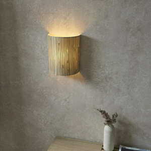 Vägglampa Endon Longshore svart stål naturfiber E27 101690 small 3