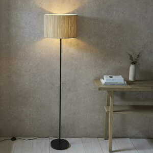 Golvlampa Endon Longshore svart stål naturfiber 161,5 cm 101694 small 3