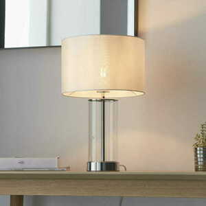 Bordslampa Endon Lessina nickel vintage vit E27 44 cm 102674 small 3